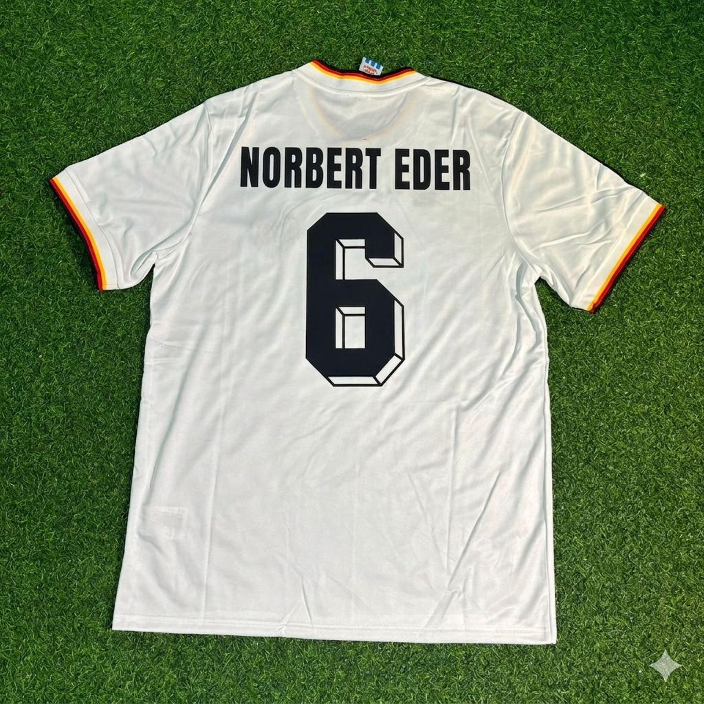 Norbert Eder #16 Deutschland 1986 Weltmeisterschaft Retro Trikot Wein
