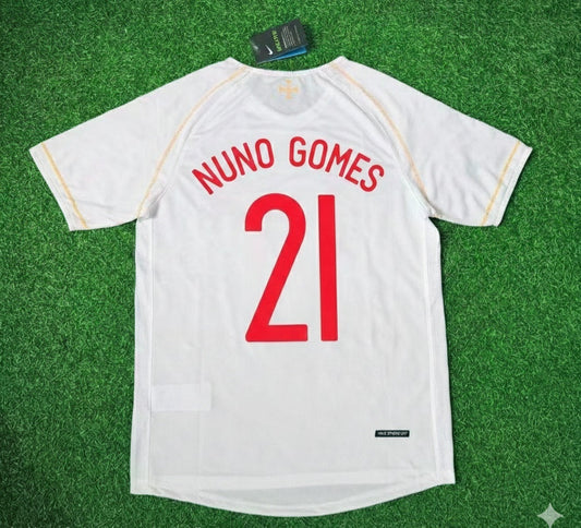 Nuno Gomes Portugal 2002 Retro-Weißes Debüt-Fußballtrikot