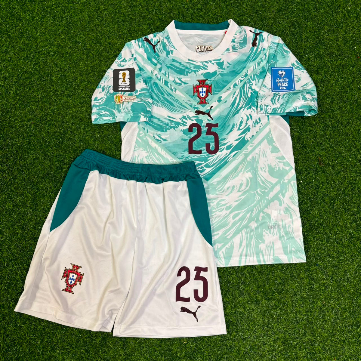 Nuno Mendes Portugal 2026 World Cup White Away Kids Football Jersey