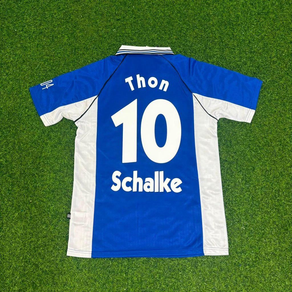 Olaf Thon FC Schalke 04 1999/2000 Blaues Heimtrikot Retro Fußballtrikot