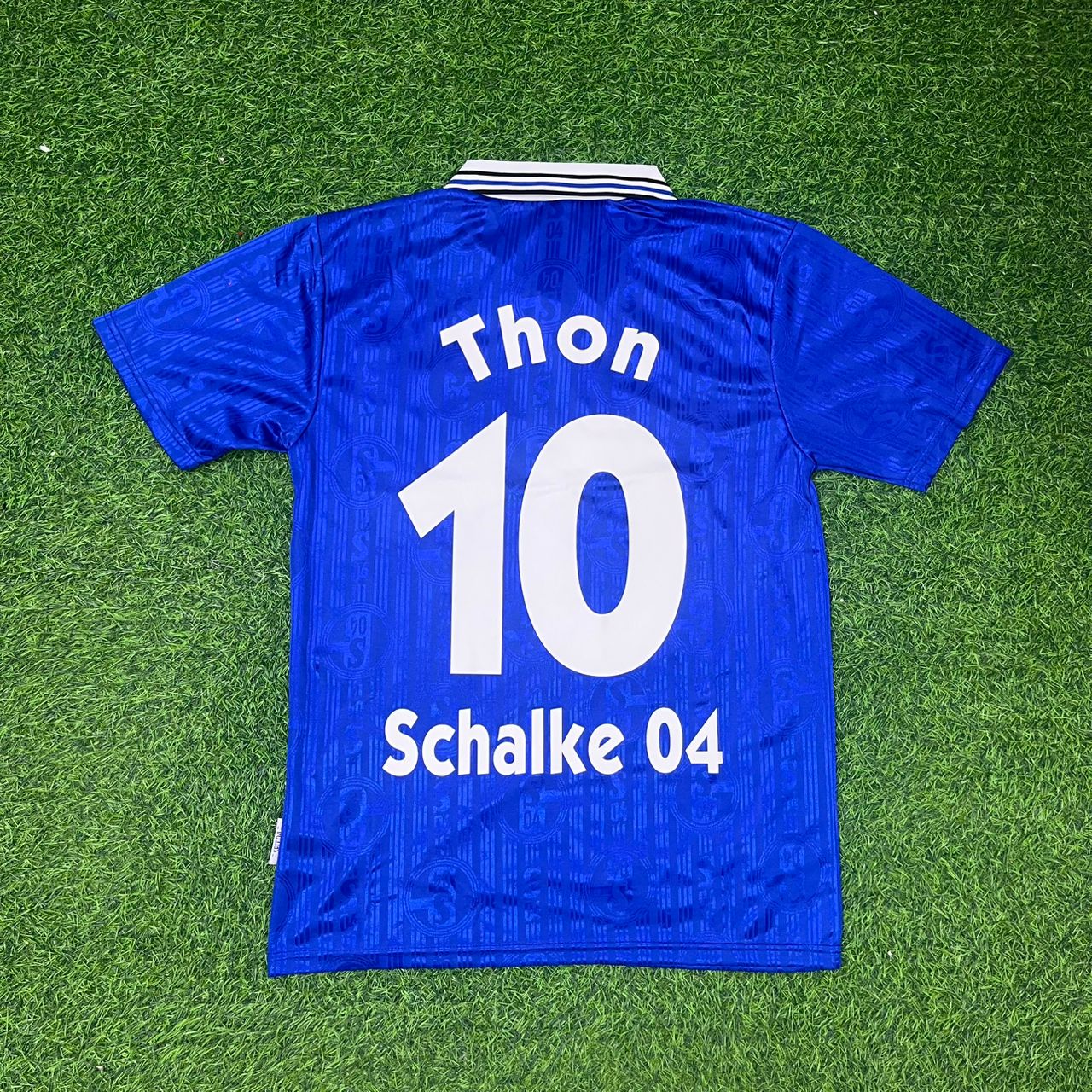 Olaf Thon Schalke 04 1996-1997 Heim-Retro-Fußballtrikot