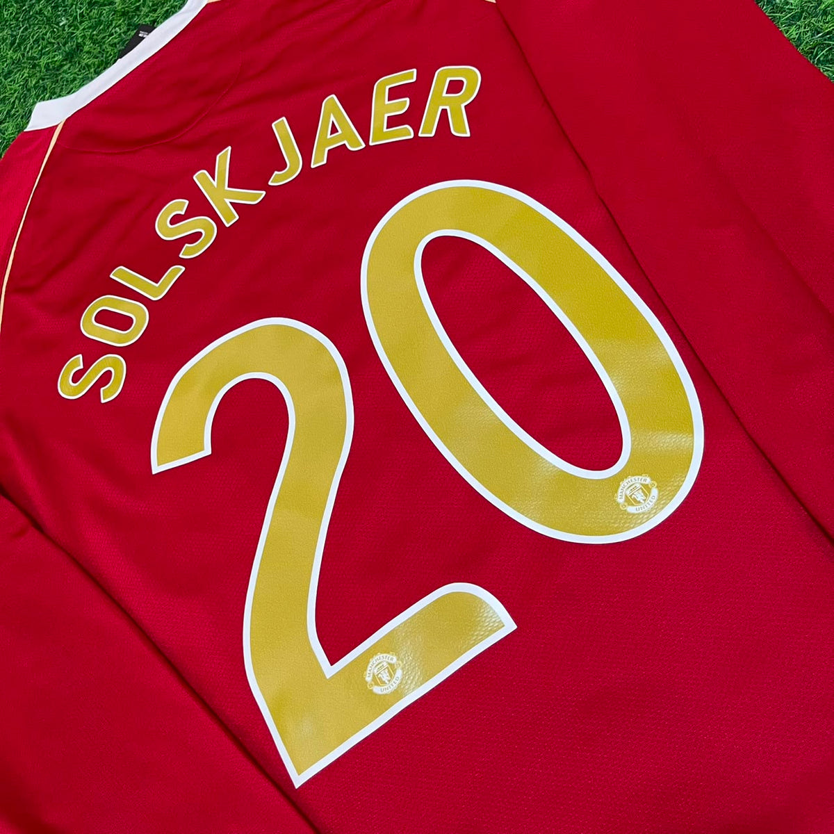 Ole Gunnar Solskjær n° 20 Manchester United 2006 2007 Maillot Rouge et Or