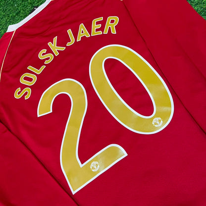 Ole Gunnar Solskjær n° 20 Manchester United 2006 2007 Maillot Rouge et Or