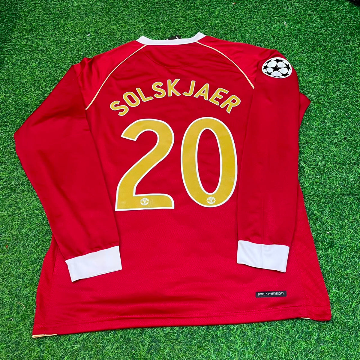 Ole Gunnar Solskjær n° 20 Manchester United 2006 2007 Maillot Rouge et Or
