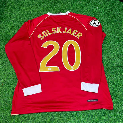 Ole Gunnar Solskjær n° 20 Manchester United 2006 2007 Maillot Rouge et Or