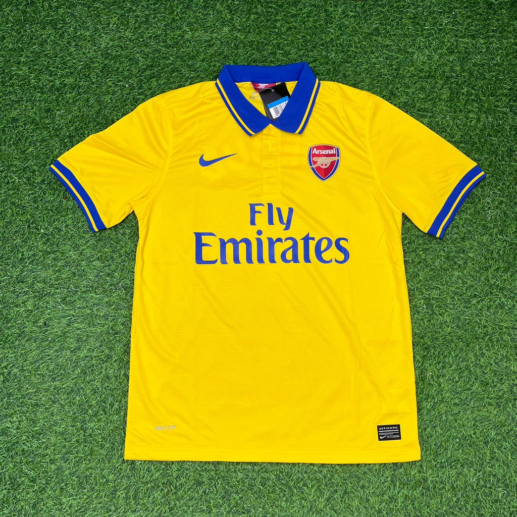 Olivier Giroud Arsenal 2013-2014 Gelbes Retro Fußballtrikot