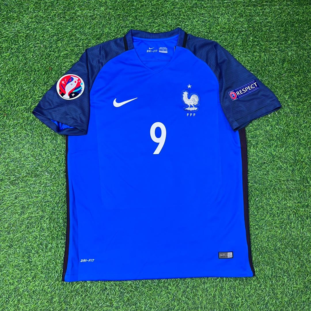 Olivier Giroud #9 Frankreich EM 2016 Heim Retro Fußballtrikot