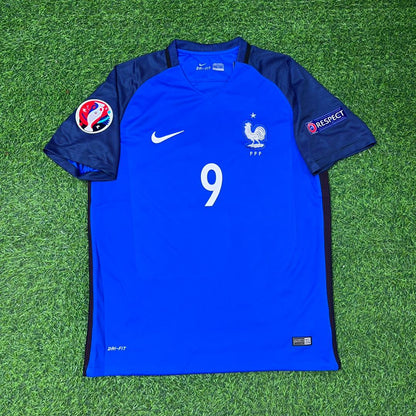 Olivier Giroud #9 Frankreich EM 2016 Heim Retro Fußballtrikot