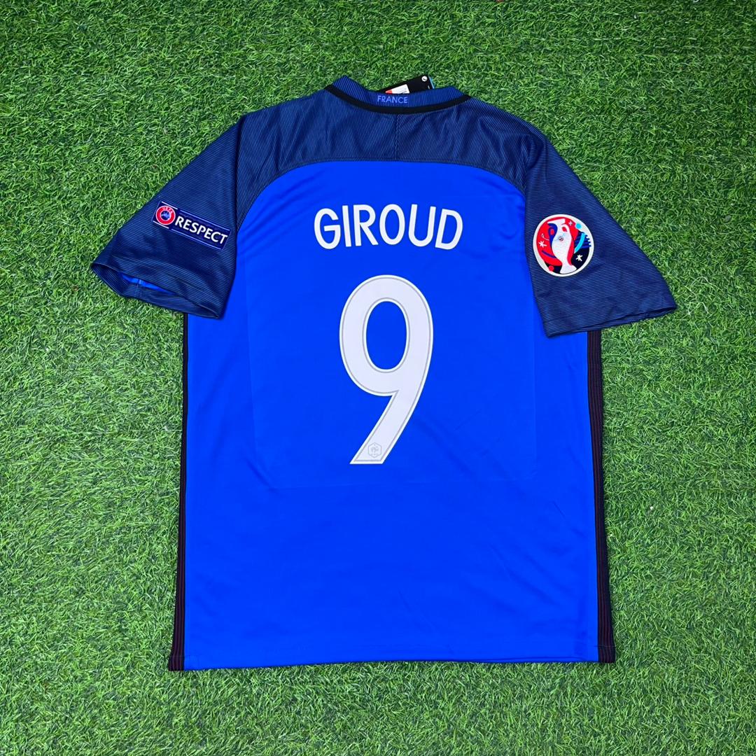 Olivier Giroud #9 Frankreich EM 2016 Heim Retro Fußballtrikot