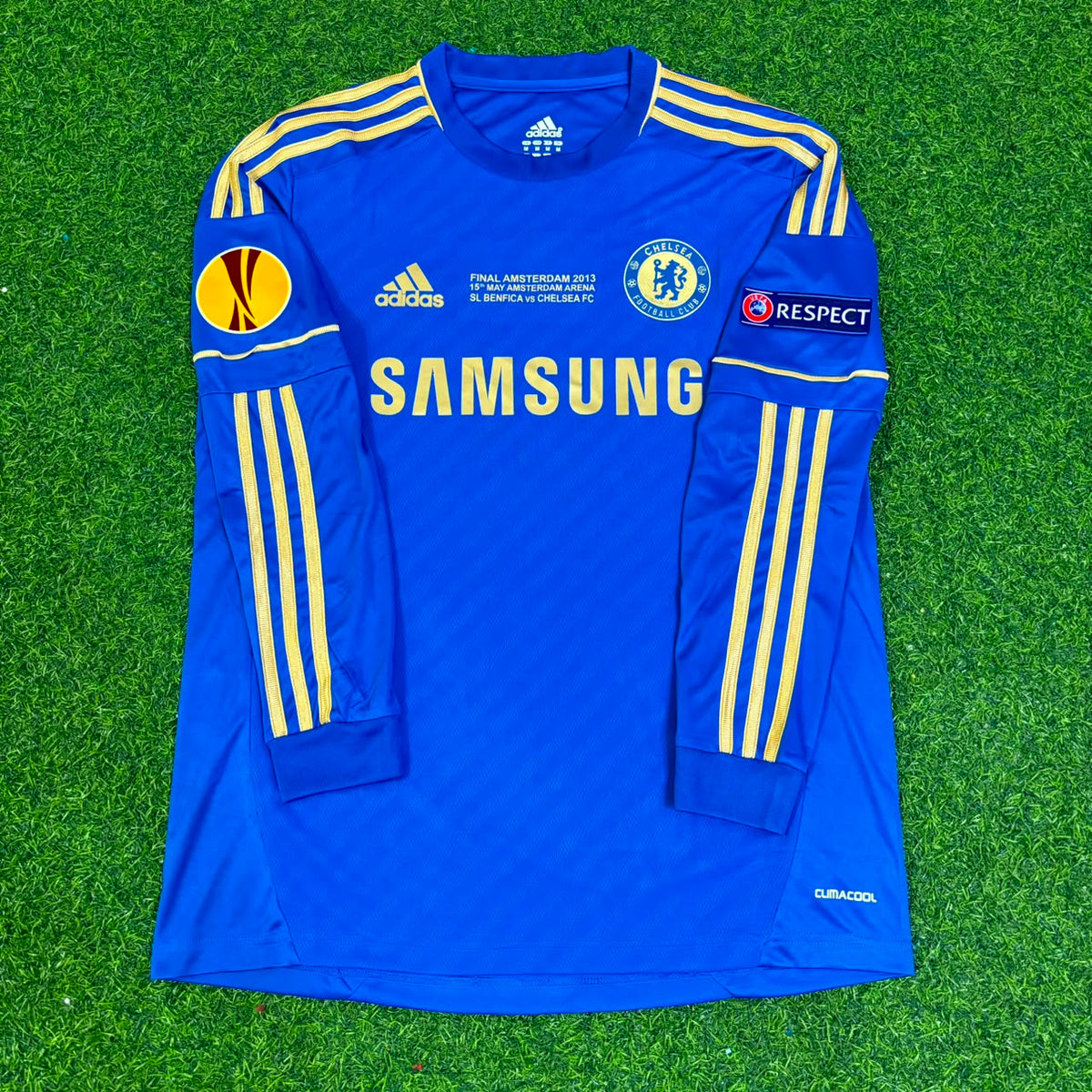 Maillot de football rétro bleu Chelsea 2013 – Finale de l’Europa League à Amsterdam – Oscar 11