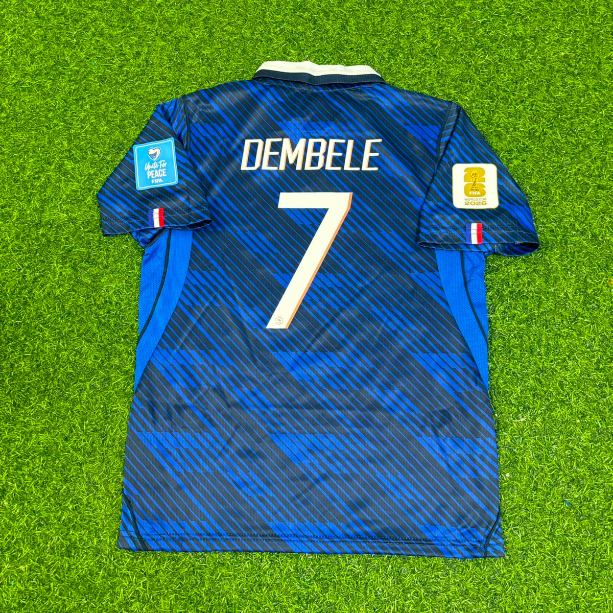 Ousmane Dembélé #7 France 2026 World Cup Kids Home Blue Football Jersey Kit
