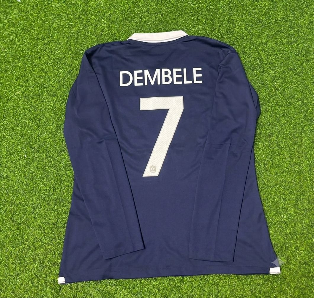 Ousmane Dembele #7 France Long Sleeve Football Jersey Trikot Maillot