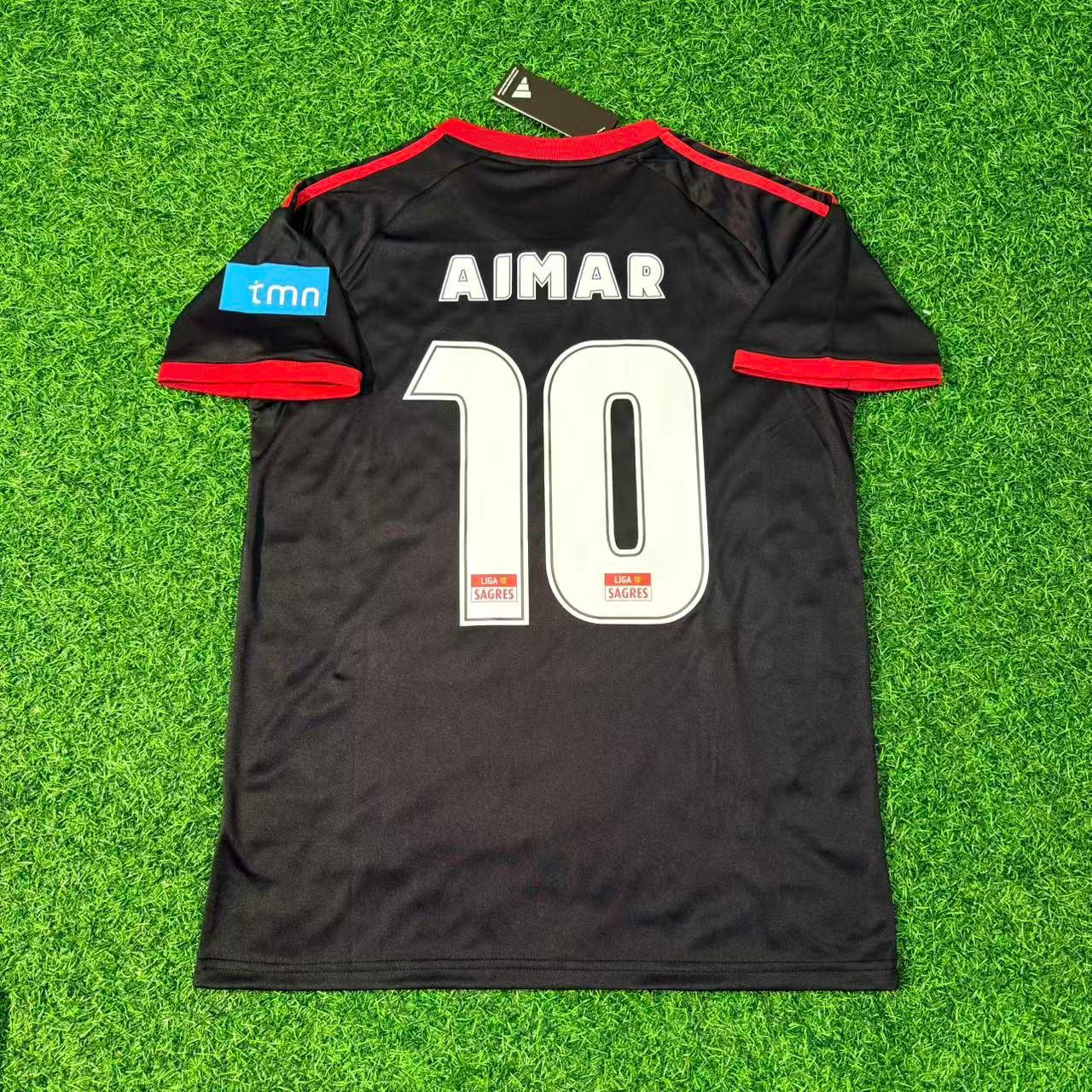 Pablo Aimar 10 – Benfica 2009/2010 Away Black Retro Kit Jersey Trikot Maillot Soccer Shirt