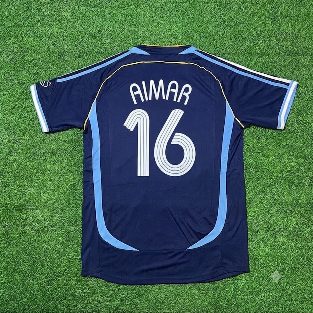 Argentina 2006 World Cup Dark Blue Home Retro Football Jersey – Pablo Aimar 16