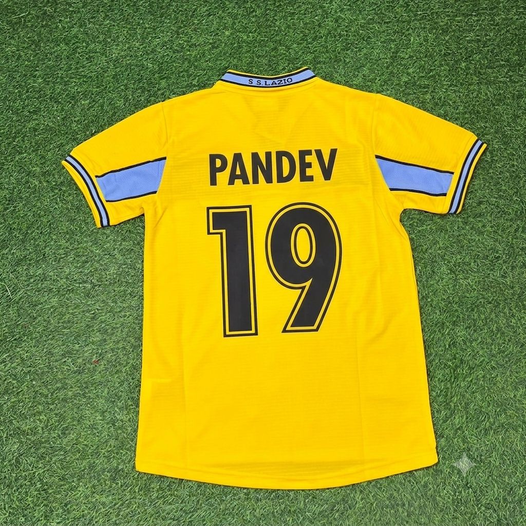 Goran Pandev Lazio Yellow Retro Football Jersey