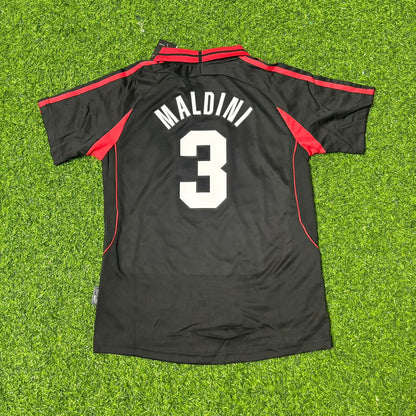 Paolo Maldini #3 AC Milan 2000-2001 Black Away Kids Retro Jersey