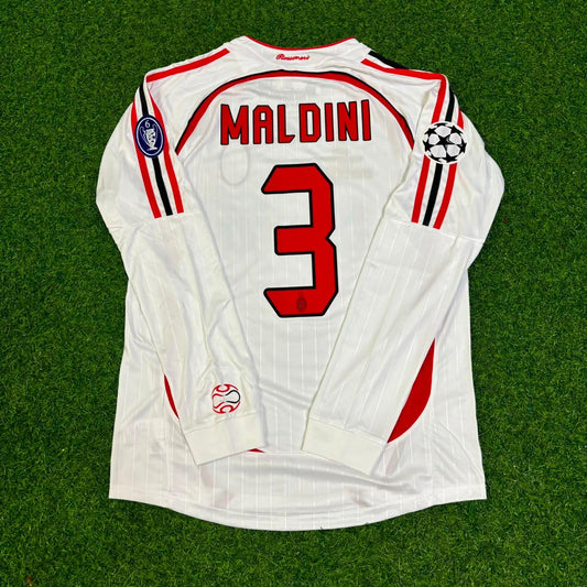 Paolo Maldini #3 AC Mailand 2007 Champions League Finale Auswärtstrikot Langarm Retro