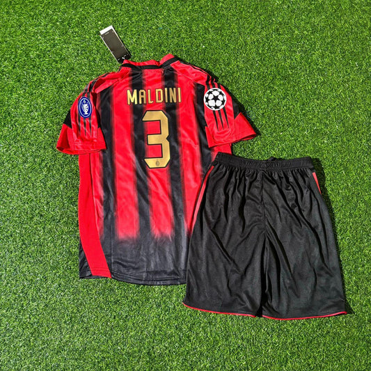 Paolo Maldini AC Mailand 2004/2005 Kinder Heim Retro Fußballtrikot Set