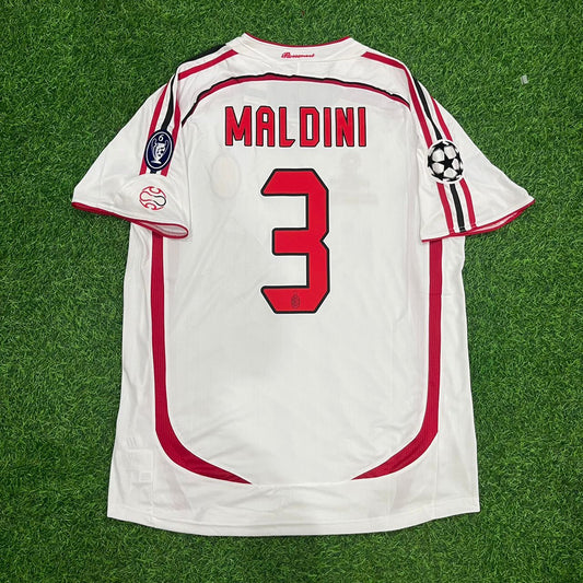 Paolo Maldini Milan 2007 Final Athene Champions League Final White Retro Football Jersey Soccer Shirt