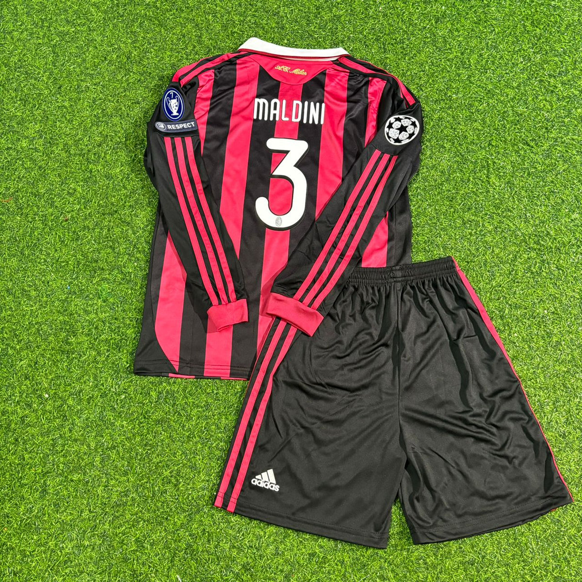 Paolo Maldini AC Mailand 2008-2009 Letzte Saison Kinder Langarm Trikot Retro