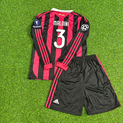 Paolo Maldini AC Mailand 2008-2009 Letzte Saison Kinder Langarm Trikot Retro