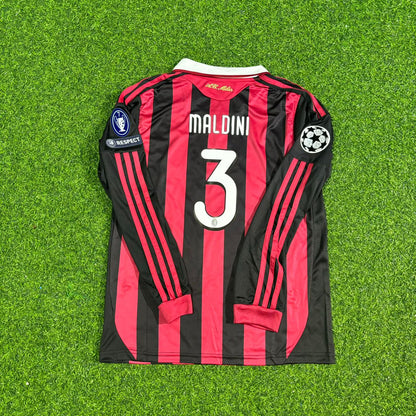 Paolo Maldini AC Mailand 2008-2009 Letzte Saison Kinder Langarm Trikot Retro