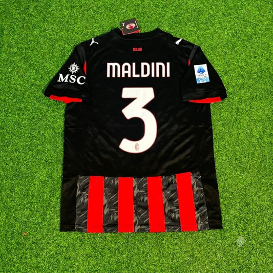 Camiseta retro legendaria de fútbol del AC Milan de Paolo Maldini