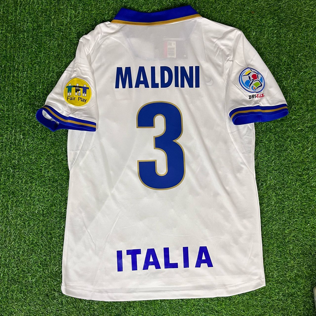 Paolo Maldini Italy EURO 1996 White Retro Jersey