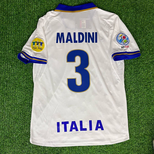 Paolo Maldini Italien EM 1996 Weißes Retro-Trikot