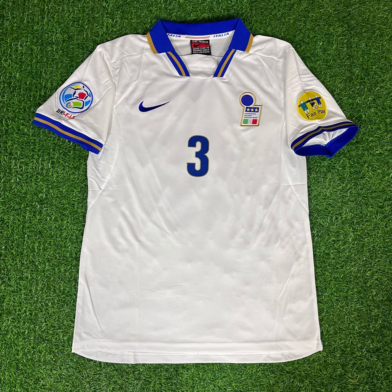 Paolo Maldini Italy EURO 1996 White Retro Jersey