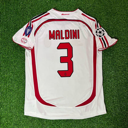Paolo Maldini Milan 2007 Finale Athen Champions League Finale Weiß Retro Trikot