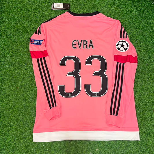 Patrice Evra Juventus Pink Retro 2015-2016 Rosa Trikot