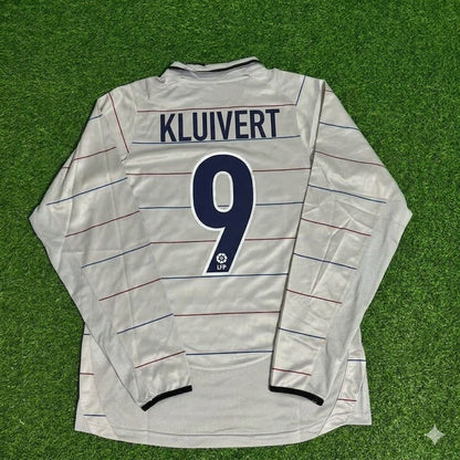 Patrick Kluivert #9 Barcelona 2003 2004 Away Long Sleeve Retro Football Jersey Kit