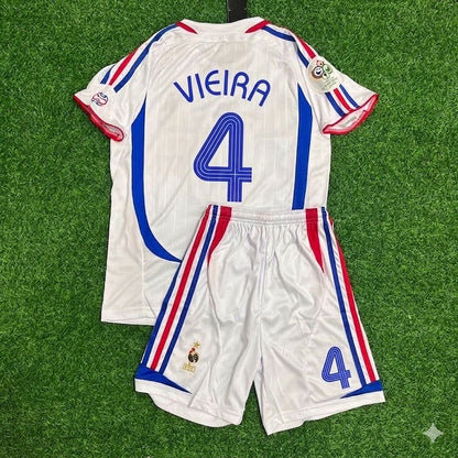 Patrick Vieira #4 France 2006 World Cup Retro Kids Kit – | KinderTrikot Maillot Enfant Soccer Shirt
