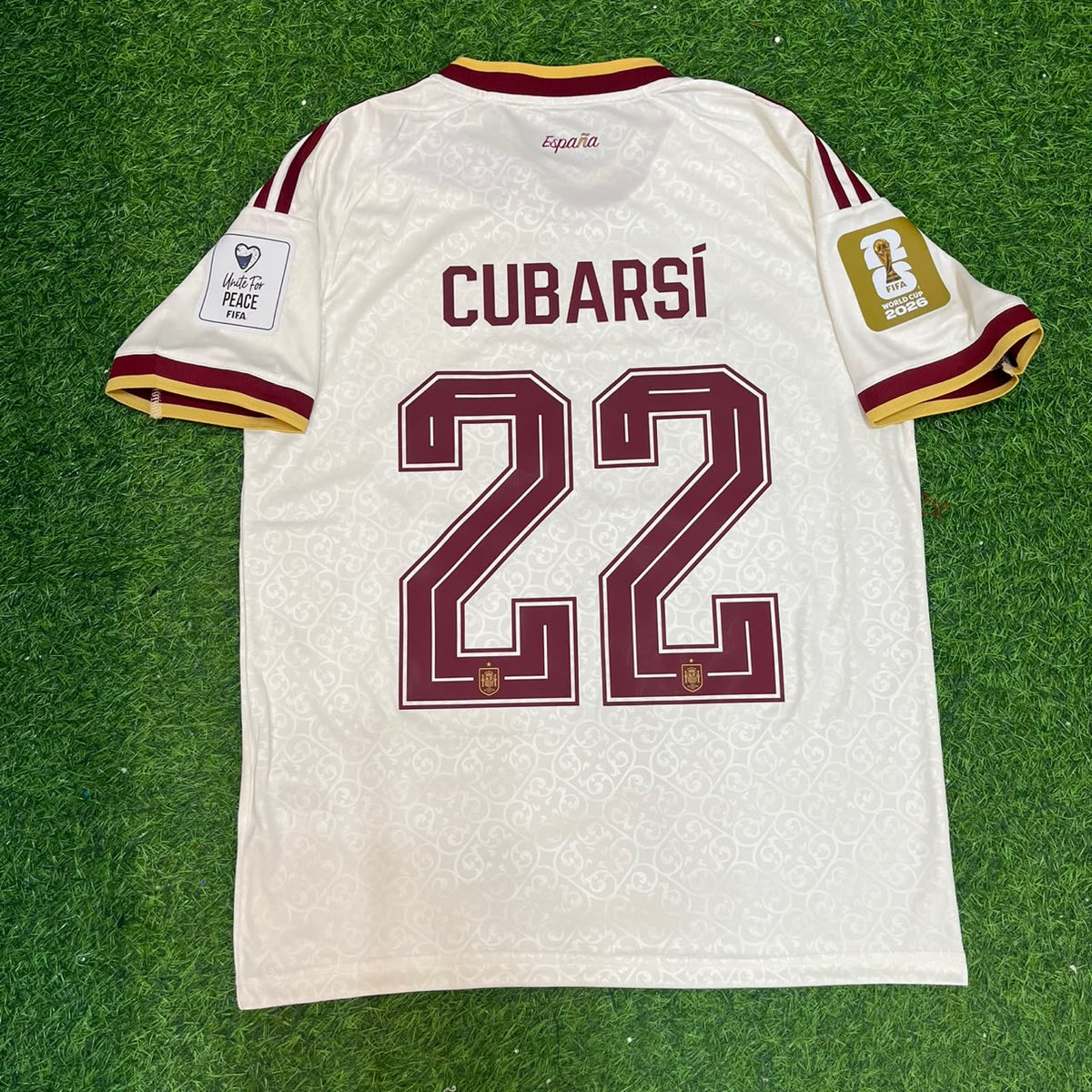 Pau Cubarsí 22 - Spain 2026 World Cup Away Football Jersey