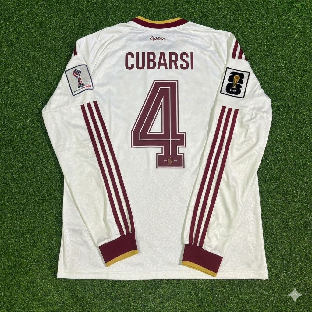 Pau Cubarsí #4 Espagne Coupe du Monde 2026 Maillot Extérieur Manches Longues
