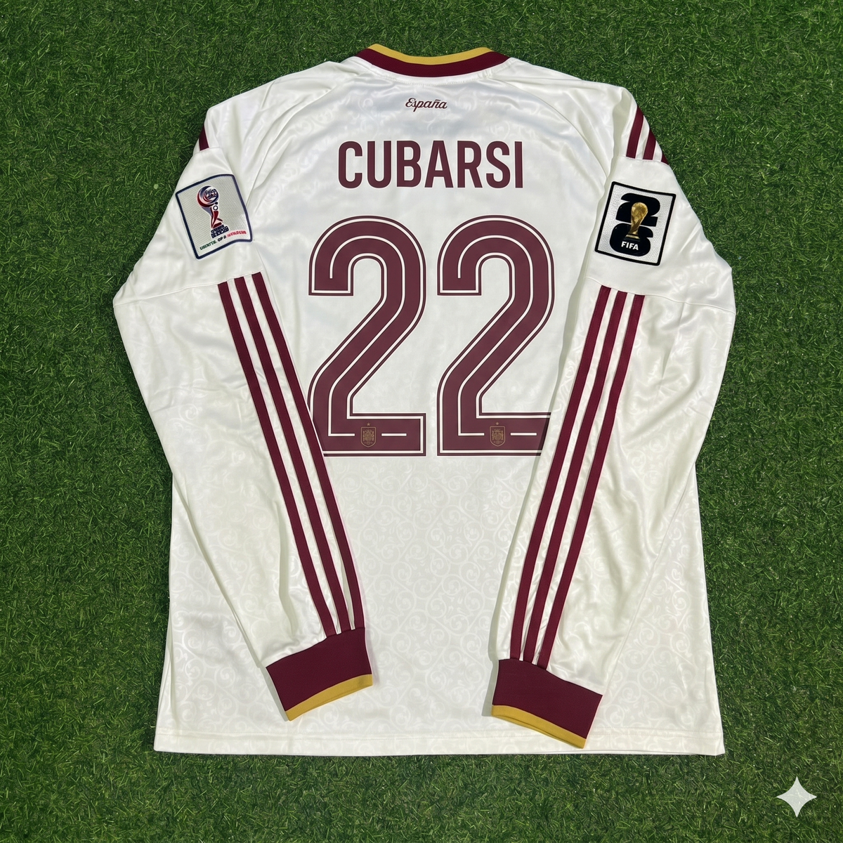 Pau Cubarsí #22 España Mundial 2026 Camiseta de visitante de manga larga Trikot Maillot