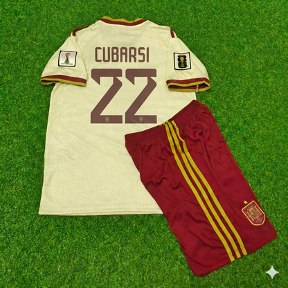 Pau Cubarsi 5- Maillot de Foot Enfant Extérieur Espagne Coupe du Monde 2026