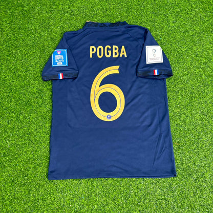 Paul Pogba France 2022 World Cup Final Retro Jersey Maillot Trikot Soccer Shirt