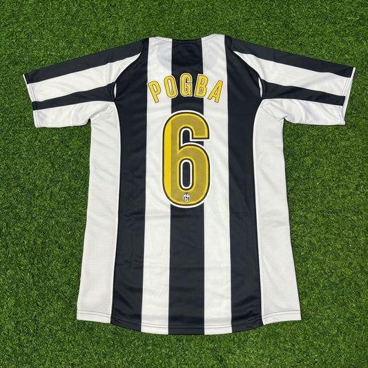 Paul Pogba #6 Juventus Schwarz Weiß Retro-Heimtrikot