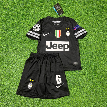 Paul Pogba Juventus 2012–2013 Kids Black Retro Football Jersey Kit