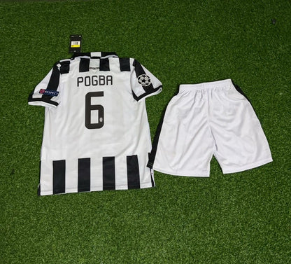 Conjunto de camiseta de fútbol retro para niños de la Juventus 2014-2015 de Paul Pogba
