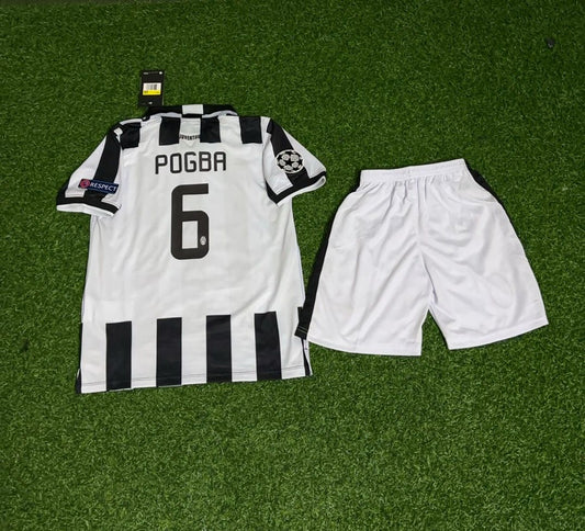 Conjunto de camiseta de fútbol retro para niños de la Juventus 2014-2015 de Paul Pogba