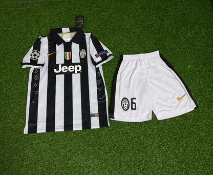 Conjunto de camiseta de fútbol retro para niños de la Juventus 2014-2015 de Paul Pogba