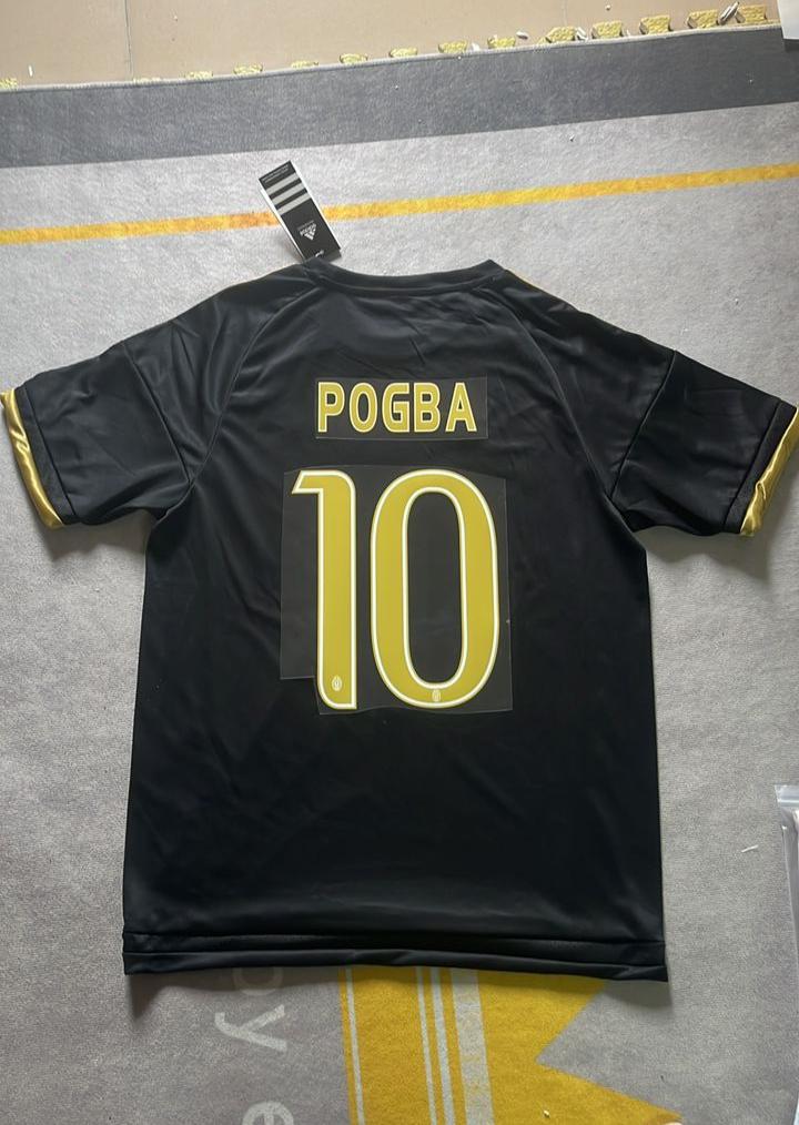 Paul Pogba 10- Juventus Retro Black Kit Jersey Trikot Maglia Soccer Shirt