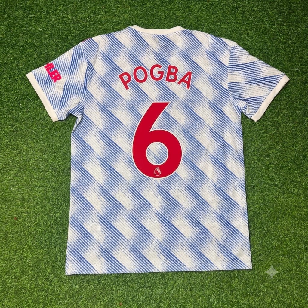 Paul Pogba Manchester United 2021-2022 Auswärtstrikot der letzten Saison im Retro-Look