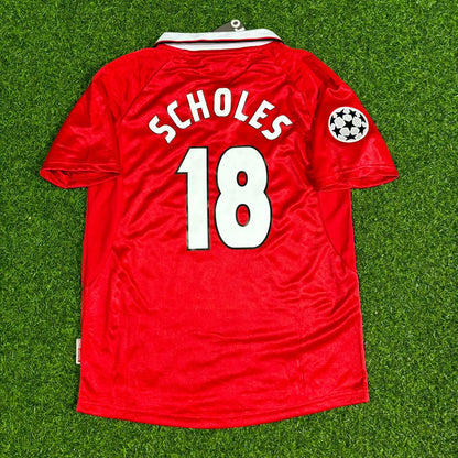 Paul Scholes Manchester United 1999 CL Finale Kinder Retro Fußballtrikot