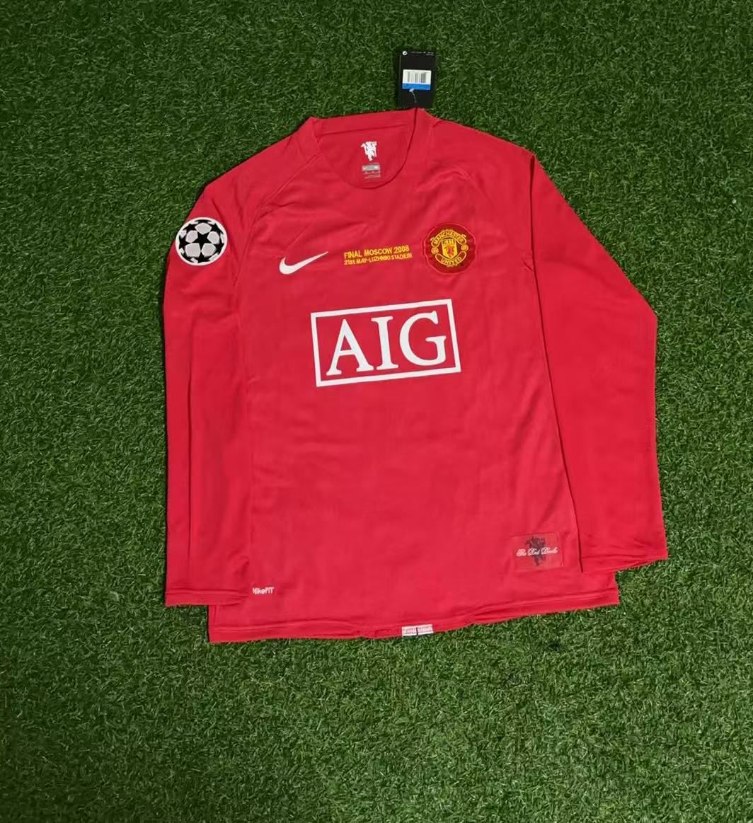 Maillot de football vintage à manches longues Paul Scholes Manchester United Finale de la Ligue des Champions 2008