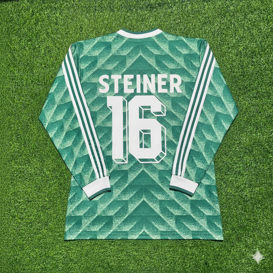 Paul Steiner Deutschland 1990 WM Grün Langarm Fußballtrikot