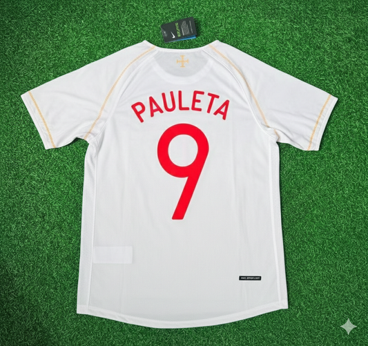 Pauleta Portugal 2002 Retro-Weißes Debüt-Fußballtrikot
